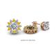 1 - Florice 0.71 ctw Lab Grown Diamond and Yellow Sapphire Flower Jacket Earrings 