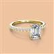 2 - Charlotte Desire 1.24 ctw (7x5 mm) IGI Certified Emerald Cut Lab Grown Diamond (VS1/F) and Round Natural Diamond Hidden Halo Engagement Ring 