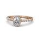 1 - Verna Desire 1.18 ctw IGI Certified Lab Grown Diamond Oval Cut (7x5 mm) & Natural Diamond Round (1.40 mm) Halo Engagement Ring 