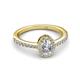 2 - Verna Desire 1.88 ctw IGI Certified Lab Grown Diamond Oval Cut (8x6 mm) & Natural Diamond Round (1.40 mm) Halo Engagement Ring 