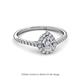 2 - Arella Desire 0.79 ctw IGI Certified Lab Grown Diamond Pear Cut (6x4 mm) & Natural Diamond Round (1.50 mm) Halo Engagement Ring 