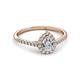 2 - Arella Desire 1.17 ctw IGI Certified Lab Grown Diamond Pear Cut (7x5 mm) & Natural Diamond Round (1.50 mm) Halo Engagement Ring 