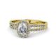 1 - Amaya Desire 1.43 ctw IGI Certified Lab Grown Diamond Oval Cut (7x5 mm) & Natural Diamond Round (1.50 mm) Halo Engagement Ring 