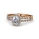 1 - Amaya Desire 1.43 ctw IGI Certified Lab Grown Diamond Oval Cut (7x5 mm) & Natural Diamond Round (1.50 mm) Halo Engagement Ring 