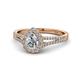 1 - Raisa Desire 1.35 ctw IGI Certified Lab Grown Diamond Pear Cut (7x5 mm) & Natural Diamond Round (1.40 mm) Halo Engagement Ring 