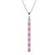 1 - Stephanie 0.31 ctw (1.80 mm) Round Natural Diamond and Pink Sapphire Vertical Pendant Necklace 