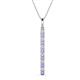 1 - Stephanie 0.30 ctw (1.80 mm) Round Natural Diamond and Tanzanite Vertical Pendant Necklace 