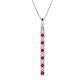 1 - Stephanie 0.31 ctw (1.80 mm) Round Natural Diamond and Ruby Vertical Pendant Necklace 