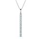 1 - Stephanie 0.25 ctw (1.80 mm) Round Natural Diamond and Aquamarine Vertical Pendant Necklace 