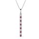 1 - Stephanie 0.25 ctw (1.80 mm) Round Natural Diamond and Pink Tourmaline Vertical Pendant Necklace 