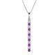 1 - Stephanie 0.25 ctw (1.80 mm) Round Natural Diamond and Amethyst Vertical Pendant Necklace 