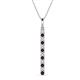 1 - Stephanie 0.31 ctw (1.80 mm) Round Natural Diamond and Red Garnet Vertical Pendant Necklace 