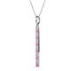 2 - Stephanie 0.31 ctw (1.80 mm) Round Natural Diamond and Pink Sapphire Vertical Pendant Necklace 