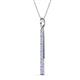 2 - Stephanie 0.30 ctw (1.80 mm) Round Natural Diamond and Tanzanite Vertical Pendant Necklace 