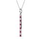 2 - Stephanie 0.31 ctw (1.80 mm) Round Natural Diamond and Ruby Vertical Pendant Necklace 