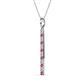 2 - Stephanie 0.25 ctw (1.80 mm) Round Natural Diamond and Pink Tourmaline Vertical Pendant Necklace 