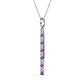 2 - Stephanie 0.25 ctw (1.80 mm) Round Natural Diamond and Amethyst Vertical Pendant Necklace 