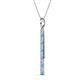 2 - Stephanie 0.26 ctw (1.80 mm) Round Natural Diamond and Blue Topaz Vertical Pendant Necklace 