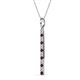 2 - Stephanie 0.31 ctw (1.80 mm) Round Natural Diamond and Red Garnet Vertical Pendant Necklace 