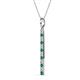 2 - Stephanie 0.25 ctw (1.80 mm) Round Natural Diamond and Emerald Vertical Pendant Necklace 
