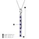4 - Stephanie 0.31 ctw (1.80 mm) Round Natural Diamond and Blue Sapphire Vertical Pendant Necklace 