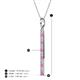 4 - Stephanie 0.31 ctw (1.80 mm) Round Natural Diamond and Pink Sapphire Vertical Pendant Necklace 