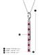4 - Stephanie 0.31 ctw (1.80 mm) Round Natural Diamond and Ruby Vertical Pendant Necklace 