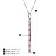4 - Stephanie 0.25 ctw (1.80 mm) Round Natural Diamond and Pink Tourmaline Vertical Pendant Necklace 