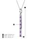 4 - Stephanie 0.25 ctw (1.80 mm) Round Natural Diamond and Amethyst Vertical Pendant Necklace 