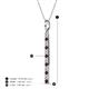 4 - Stephanie 0.31 ctw (1.80 mm) Round Natural Diamond and Red Garnet Vertical Pendant Necklace 