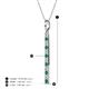 4 - Stephanie 0.25 ctw (1.80 mm) Round Natural Diamond and Emerald Vertical Pendant Necklace 