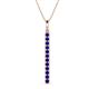 1 - Stephanie 0.32 ctw (1.80 mm) Round Blue Sapphire Vertical Pendant Necklace 