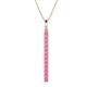 1 - Stephanie 0.32 ctw (1.80 mm) Round Pink Sapphire Vertical Pendant Necklace 
