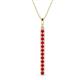 1 - Stephanie 0.32 ctw (1.80 mm) Round Ruby Vertical Pendant Necklace 