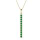 1 - Stephanie 0.20 ctw (1.80 mm) Round Emerald Vertical Pendant Necklace 