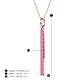 4 - Stephanie 0.32 ctw (1.80 mm) Round Pink Sapphire Vertical Pendant Necklace 
