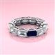 3 - Beverly 6.70 ctw (6x4 mm) Emerald Cut Lab Grown Diamond and Blue Sapphire Eternity Band 