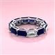 3 - Beverly 7.60 ctw (6x4 mm) Emerald Cut Lab Grown Diamond and Blue Sapphire Eternity Band 