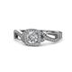 1 - Amy Desire 1.25 ctw IGI Certified Lab Grown Diamond Round (6.50 mm) & Natural Diamond Round (1.10 mm) Swirl Halo Engagement Ring 