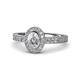 1 - Annabel Desire 0.83 ctw IGI Certified Lab Grown Diamond Oval Cut (6x4 mm) & Natural Diamond Round (1.50 mm) Halo Engagement Ring 