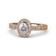1 - Annabel Desire 0.83 ctw IGI Certified Lab Grown Diamond Oval Cut (6x4 mm) & Natural Diamond Round (1.50 mm) Halo Engagement Ring 