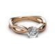 3 - Senara Desire 1.00 ct IGI Certified Lab Grown Diamond Round (6.50 mm) Solitaire Engagement Ring 