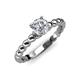 4 - Sariah Desire 1.06 ctw (6.50 mm) IGI Certified Round Lab Gown Diamond (VS1/F) and Round Natural Diamond Engagement Ring 