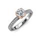 4 - Aziel Desire 1.16 ctw (6.5 mm) IGI Certified Round Lab Grown Diamond (VS1/F) and Round Natural Diamond Two Tone Engagement Ring 