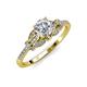 4 - Katelle Desire 1.28 ctw (6.5 mm) IGI Certified Round Lab Grown Diamond (VS1/F) and Round Natural Diamond Engagement Ring 