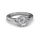 3 - Lyneth Desire 1.16 ctw IGI Certified Lab Grown Diamond Round (6.50 mm) & Natural Diamond Round (1.30 mm) Halo Engagement Ring 