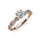 4 - Milena Desire 1.63 ctw (6.5 mm) IGI Certified Round Lab Grown Diamond (VS1/F) and Round Natural Diamond Engagement Ring 