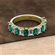 2 - Alaya 4.20 ctw (5x3 mm) Emerald Cut Emerald and Lab Grown Diamond 14 Stone Wedding Band 