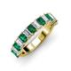 3 - Alaya 4.20 ctw (5x3 mm) Emerald Cut Emerald and Lab Grown Diamond 14 Stone Wedding Band 