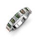 3 - Alaya 5.04 ctw (5x3 mm) Emerald Cut Lab Created Alexandrite and Lab Grown Diamond 14 Stone Wedding Band 